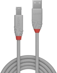 Lindy 36684 Kabel USB 2.0 A-B szary Anthra Line 3m LY-36684 - Kable USB - miniaturka - grafika 2