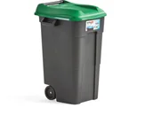 Kosze na śmieci - AJ Produkty Kosz do segregacji LEWIS z pokrywą, 120L, zielony - miniaturka - grafika 1