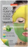 Maseczki do twarzy - Purederm Bąbelkująca maseczka żółto - zielona z octem jabłkowym i wąkrotką azjatycką, 11g + 12g ADS792 - miniaturka - grafika 1