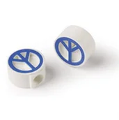 Akcesoria rowerowe - Le Grand NAKRĘTKI CHARM NA WENTYL BIAŁO NIEBIEKIE 110838 - miniaturka - grafika 1