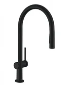 Baterie kuchenne - Hansgrohe Talis M54 Bateria kuchenna z wyciąganą wylewką czarny mat 72801670 - miniaturka - grafika 1