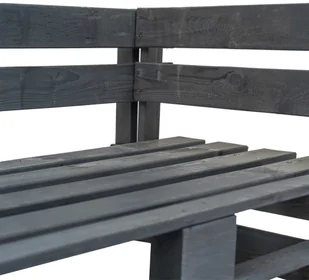 vidaXL Ogrodowa ławka narożna z palet, drewno FSC, szara - Ławki ogrodowe - miniaturka - grafika 3