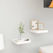 Półki do salonu - vidaXL Półki ścienne, 2 szt., dębowo-białe, 23 x 23,5 x 3,8 cm, MDF vidaXL - miniaturka - grafika 1