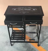 Wózki kuchenne - Wózek kuchenny wielofunkcyjny mobilny barek na kółkach 67 x 35 x 81 cm  jja-131376 - miniaturka - grafika 1