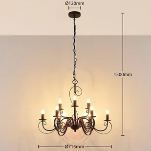 Lampenwelt yrandol CALEB w stylu dworkowym, 9-pkt. - Lampy sufitowe - miniaturka - grafika 3