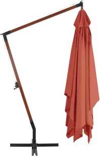 vidaXL Wiszący parasol z drewnianym słupkiem, 400 x 300 cm, terakotowy - Parasole ogrodowe - miniaturka - grafika 5