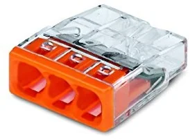 Wago Złącze do puszki podtynkowej 2273-203 0.5-2.5 mm Ilość PIN 3 100 szt przezroczysty pomarańczowy - Kostki, złączki, wtyczki - miniaturka - grafika 4