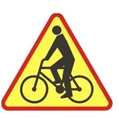 Wyposażenie miejsc publicznych - Znak ostrzegawczy A-24 Rowerzyści - miniaturka - grafika 1
