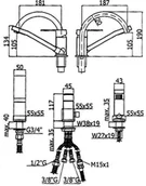 Baterie wannowe i prysznicowe - Paffoni Elle wannowo-prysznicowa 3-otworowa czarny mat EL040NO - miniaturka - grafika 1