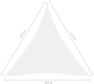 vidaXL Trójkątny żagiel ogrodowy, tkanina Oxford, 4,5x4,5x4,5 m, biały 135288 - Parasole ogrodowe - miniaturka - grafika 6