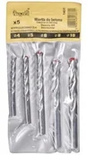 Wiertła - CONDOR Zestaw wierteł do betonu 4mm,5mm,6mm,8mm,10mm 5szt - miniaturka - grafika 1