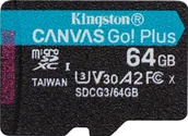 Karty pamięci - Kingston Canvas Go! Plus MicroSDXC 64GB UHS-I/U3 A2 V30 SDCG3/64GBSP SDCG3/64GBSP - miniaturka - grafika 1