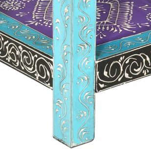 vidaXL Ręcznie malowana konsola, 80x35x75 cm, lite drewno mango - Stoły - miniaturka - grafika 15