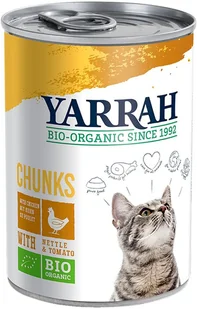 Yarrah Bio kawałeczki, 1 x 405 g - Biokurczak z biopokrzywą i biopomidorami w sosie - Mokra karma dla kotów - miniaturka - grafika 2