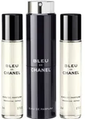 Zestawy perfum męskich - Chanel Bleu de Travel Spray 3x20ml woda perfumowana ozdobne opakowanie+wkłady 3145891073003 - miniaturka - grafika 1