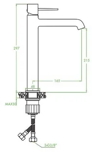 Laveo Laveo Bateria umywalkowa stojąca nablatowa z korkiem Polla BAP 82ND różowe złoto - Baterie umywalkowe - miniaturka - grafika 3
