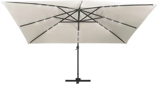 vidaXL Parasol z LED i aluminiowym słupkiem, 400x300 cm, piaskowy vidaXL - Parasole ogrodowe - miniaturka - grafika 5