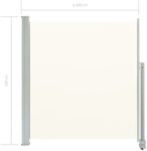 vidaXL Tarasowa, zwijana markiza boczna, 140 x 300 cm, kremowa - Markizy - miniaturka - grafika 9