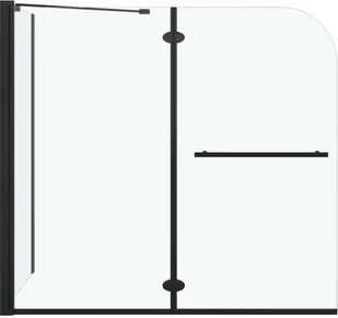 VidaXL Podwójnie składany parawan na wannę, ESG, 120x68x130 cm, czarny 147190         VidaXL - Parawany nawannowe - miniaturka - grafika 3