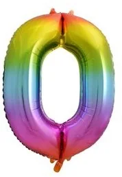 GoDan Balon foliowy cyfra 0, 34", tęczowy HS-C34T0 - Balony i akcesoria - miniaturka - grafika 2