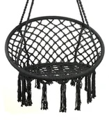 Huśtawki - Huśtawka fotel bocianie gniazdo z oparciem czarna - miniaturka - grafika 1