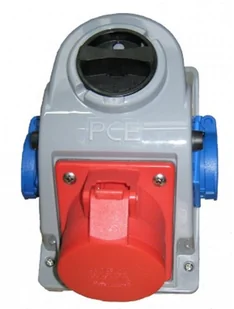 PCE Gniazdo siłowe z wyłącznikiem seria COMBO-POL 16A 400V 3P+Z+N gniazda 2x230V, wył. 0-1 96061542W - Osprzęt siłowy - miniaturka - grafika 2