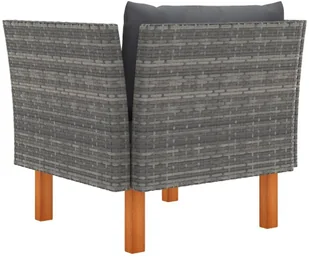 VidaXL Sofa ogrodowa, polirattan i lite drewno eukaliptusowe 315755 - Sofy ogrodowe - miniaturka - grafika 4