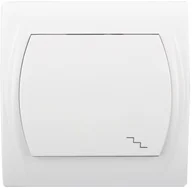 Wyłączniki światła i elektryczne - Karlik Łącznik Logo schodowy biały - miniaturka - grafika 1