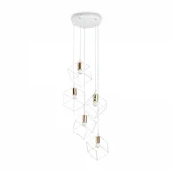 Lampy sufitowe - Ideal Lux Lampa wisząca Ice 237671 nowoczesna oprawa w kolorze bieli i złota - miniaturka - grafika 1