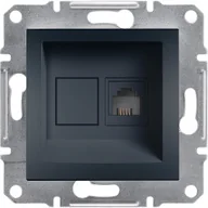 Gniazdka elektryczne - Schneider Asfora gniazdo telefoniczne podtynkowe pojedyncze RJ11 antracyt EPH4100171 - miniaturka - grafika 1