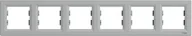 Klawisze i ramki - Schneider Asfora ramka 6-krotna pozioma aluminium EPH5800661 - miniaturka - grafika 1