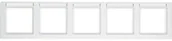 Klawisze i ramki - Hager Polo sp. z o.o. Ramka 5-krotna pozioma z polem opisowym śnieżnobiały aksamit Q.1 10256019 - miniaturka - grafika 1