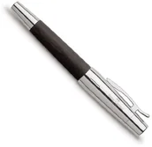 Pióra kulkowe - Faber Castell 148200 E-Motion pióro, drewno/chrom, wraz z opakowaniem na prezent, drewno brzozowe czarne F148220 - miniaturka - grafika 1