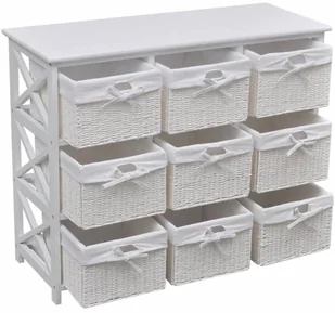 vidaXL Szafka z koszykami Akron Biała - Komody - miniaturka - grafika 6