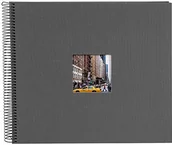 Albumy fotograficzne - goldbuch Goldbuch album spiralny z wycięciem na zdjęcie, Bella Vista, cm, 40 czarnych stron, len, Coffee Bronze,, 35x30 cm - miniaturka - grafika 1