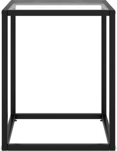 VidaXL Lumarko Stolik herbaciany, czarny, szkło hartowane, 40x40x50 cm 322907 VidaXL - Ławy i stoliki kawowe - miniaturka - grafika 2