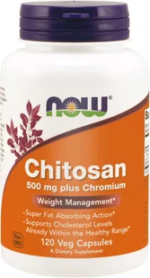 Now Foods NOW Chitosan 500mg Plus Chromium 240vegcaps - Spalacze tłuszczu - miniaturka - grafika 2