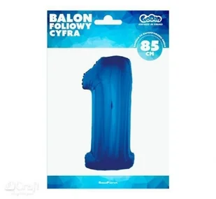 GoDan Balon foliowy cyfra 1, 34", niebieska FG-C85N1 - Balony i akcesoria - miniaturka - grafika 2