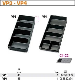 BETA POJEMNIK Z TWORZYWA VP4 140X365X35 8888/VP4 - Skrzynki i torby narzędziowe - miniaturka - grafika 2