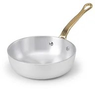 Patelnie - Pentole Agnelli Garnki agnelli linii 1932 Pan ciężarek, blacha aluminiowa, grubość 3 MM, z uchwytem z mosiądzu, srebrny, 10 cm ALMA11110 - miniaturka - grafika 1