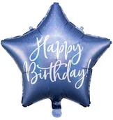 Balony i akcesoria - PartyDeco Balon foliowy Happy Birthday, 40cm, granat FB93-074 [16309787] - miniaturka - grafika 1