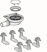 Syfony - Geberit Ceramika Setaplano Syfon brodzikowy z 6 nogami do paneli do natrysków bezbrodzikowych biały 154.021.00.1 - miniaturka - grafika 1