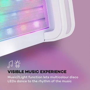 Auna DiscoFever 2.0 zestaw karaoke BT wielobarwne diody LED odtwarzacz CD/CD+G KS1-Discofever 2 WH - Inne akcesoria audio-wideo - miniaturka - grafika 5