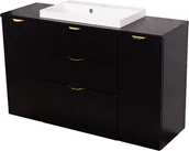 Szafki łazienkowe - Czarna szafka łazienkowa z umywalką 120/3 cm Liv Victa VIC-C-U120/39/3 + Liv - miniaturka - grafika 1
