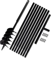 Grabie i motyki - vidaXL Świder glebowy z uchwytem 150 mm przedłużany 9 m stal 270528 - miniaturka - grafika 1