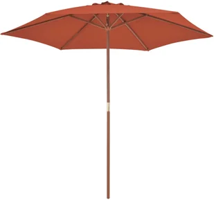 vidaXL Parasol ogrodowy na drewnianym słupku, 270 cm, terakota - Parasole ogrodowe - miniaturka - grafika 4