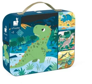 Janod Puzzle progresywne Dinozaury 4 układanki 6, 9, 12 i 16 elementów 3 lata +, - Puzzle - miniaturka - grafika 2