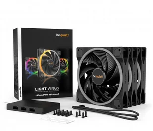 BE QUIET! LIGHT WINGS 140mm PWM high-speed zestaw 3 sztuk | BL079 - Wentylatory komputerowe - miniaturka - grafika 2