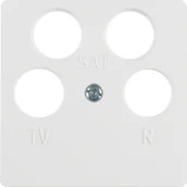 Gniazdka elektryczne - Berker Q1/Q3/Q7 biały płytka do gniazda RTV-SAT x4) B_14841909 - miniaturka - grafika 1