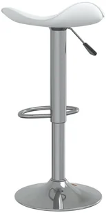 vidaXL Lumarko Stołek barowy, biały, chromowana stal i sztuczna skóra 335079 - Taborety i hokery - miniaturka - grafika 5